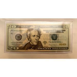2017A $20 DOLLAR BILL - VERY RARE - *Star Note*.  SERIAL #PA00023099* Fancy